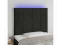 Black LED Headboard 90x5x118/128 cm Velvet KMON96409