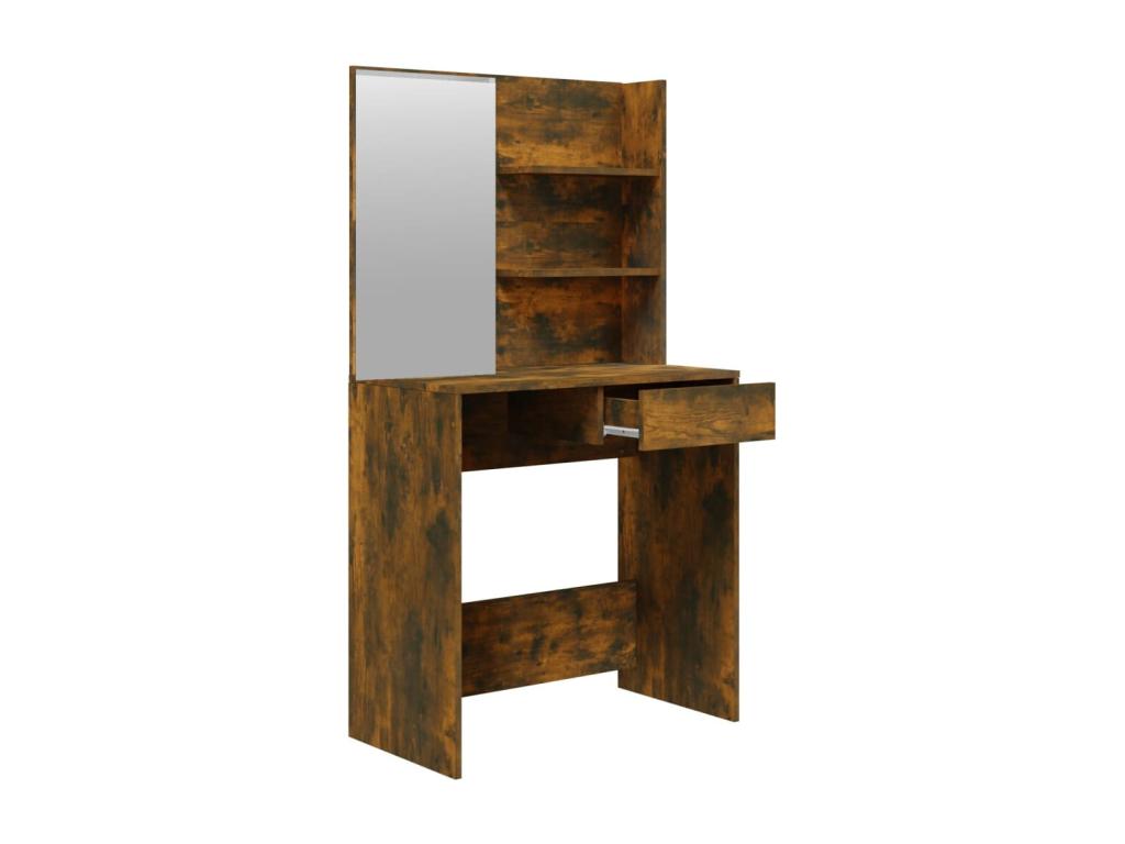 Dressing table with mirror, smoked oak, 74.5x40x141 cm, OUUM32959