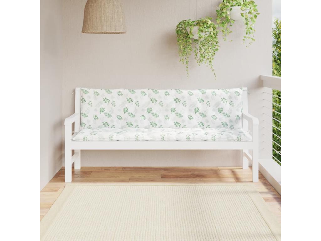 2-piece garden bench cushions with leaf pattern fabric by Elariva VUZN69403