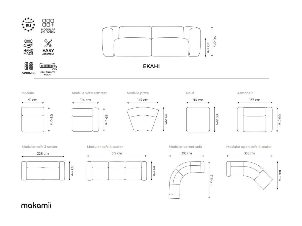 Armchair for modular sofa in velvet - burgundy - Elariva BSQX49831