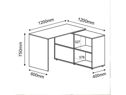 Elariva BPGS62583 White Fiberboard Corner Desk