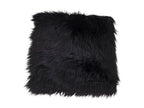 Lambskin Pouf, Black, 40x40x6.5 cm, Boisona YION99152