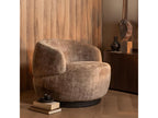 Elariva - Swivel armchair in sand chenille fabric WVAX11564