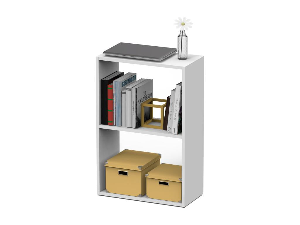 White 2-tier office shelf - Length 50 x Height 75 x Depth 24.5 cm AOJO59503