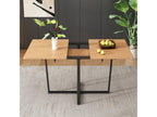 Extendable dining table suitable for 4-6 people, modern and understated black metal table legs, light oak finish HZDY85618