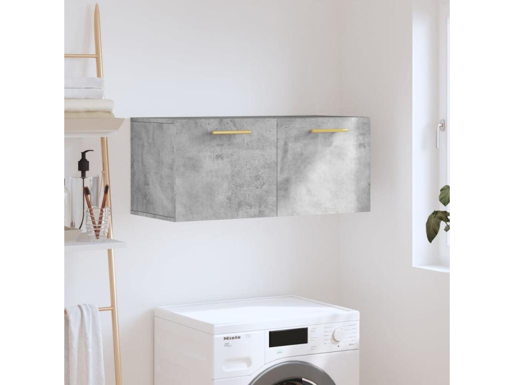 Concrete grey wall cabinet 80x36.5x35 engineered wood YXFI61693