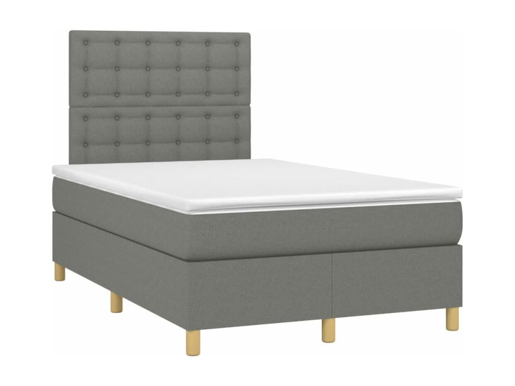Bed base with LED light, dark grey, 120x190 cm, fabric RNYM55467