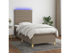 Boisona bed base, mattress, and LED lighting, 90x190 cm, fabric XQNT48876