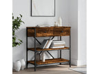 Smoked oak console table 75x34.5x75 cm engineered wood PECQ72013