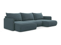 Panoramic corner sofa bed in navy velvet - Boisona JFIJ09536