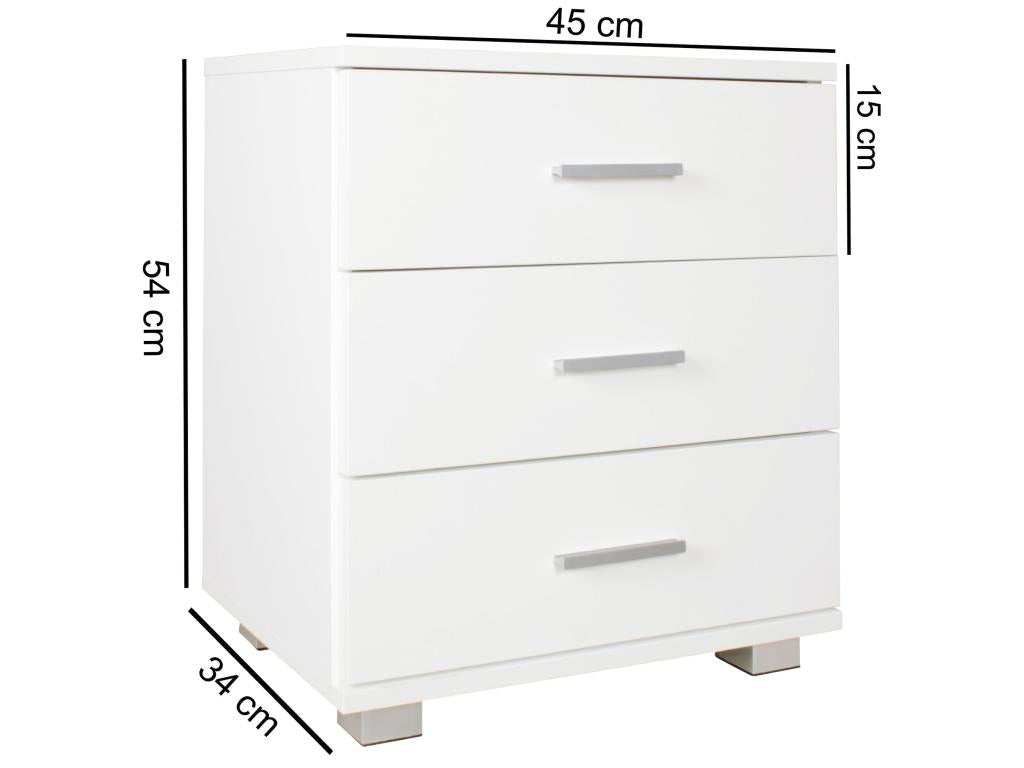 Bedside Table 45x54x34 cm Modern Nightstand with Drawer Design URAW64044