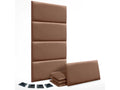 Set of 8 Boisona eco-friendly faux leather padded wall acoustic panels, self-adhesive, clay color, 50x30 cm x8 UUYH49048