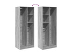 Grey wardrobe 80x50x200 cm engineered wood PSOI87202