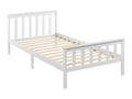 Elariva IDBI10262 100x200 cm White Matte Lacquered Pine Wood Bed Frame