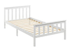 Elariva IDBI10262 100x200 cm White Matte Lacquered Pine Wood Bed Frame