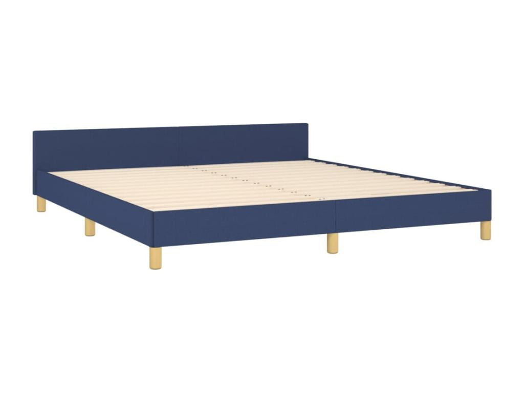 Blue bed frame without mattress, 160x200 cm, fabric, ESQF02922