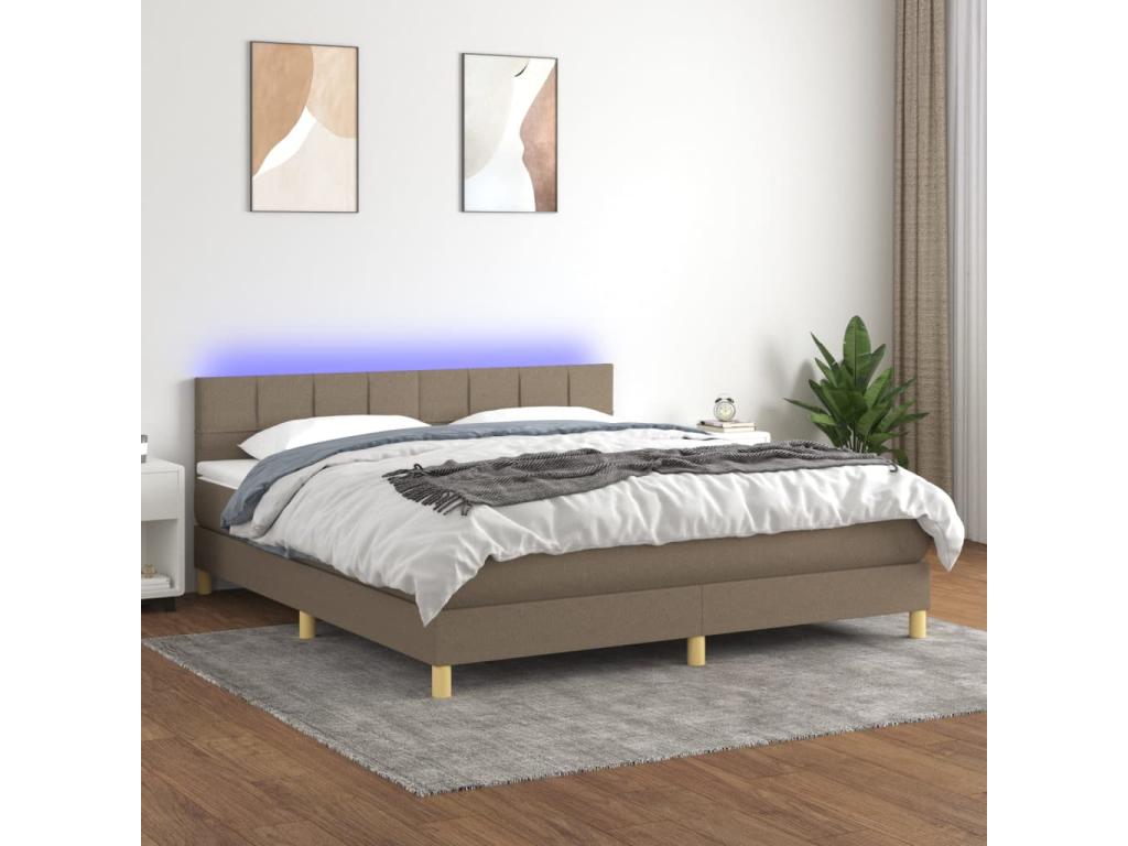 Bed base with LED mattress 160x200 cm Fabric GXKM35486