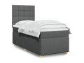 Bed base with mattress, Dark Grey, 80x200 cm, Fabric RRLE24184
