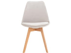Set of 4 dining chairs - Velvet/Wood - Light Grey - Elariva GQBD95430