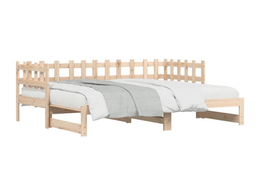 Sliding bed 2x 80x200 cm Solid pine wood HFKF48909