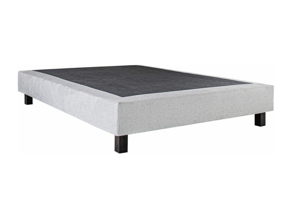 Boisona - Upholstered Bed Base 140x200 Grey Solid Wood Legs MCNS52261