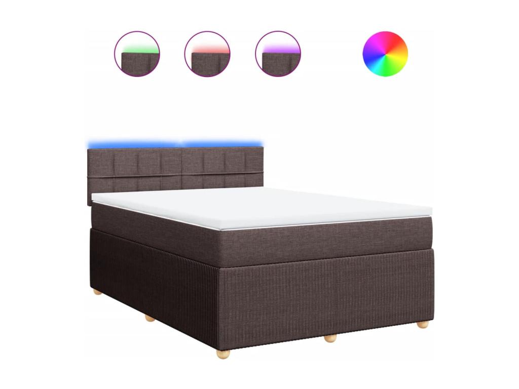 Bed base with mattress, dark brown, 140x200 cm, XYGL27083