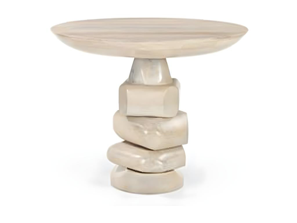 Round dining table in natural mango wood - diameter 100 x height 76 cm RAUH99116