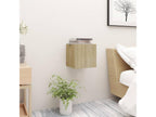 2-piece floating bedside tables, oak, 30.5x30x30 cm, GIYM73233