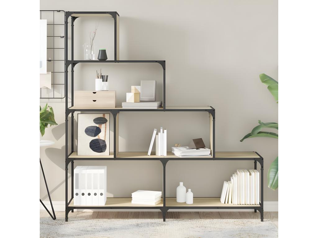 4-tier oak bookcase, Boisona engineered wood, EPRY95787