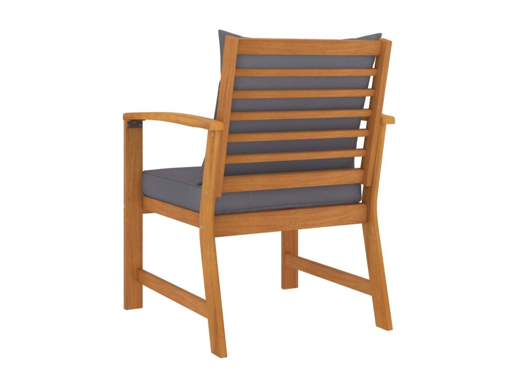 2-piece garden chairs with dark grey cushions, Elariva wood, BPIN64797