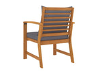 2-piece garden chairs with dark grey cushions, Elariva wood, BPIN64797