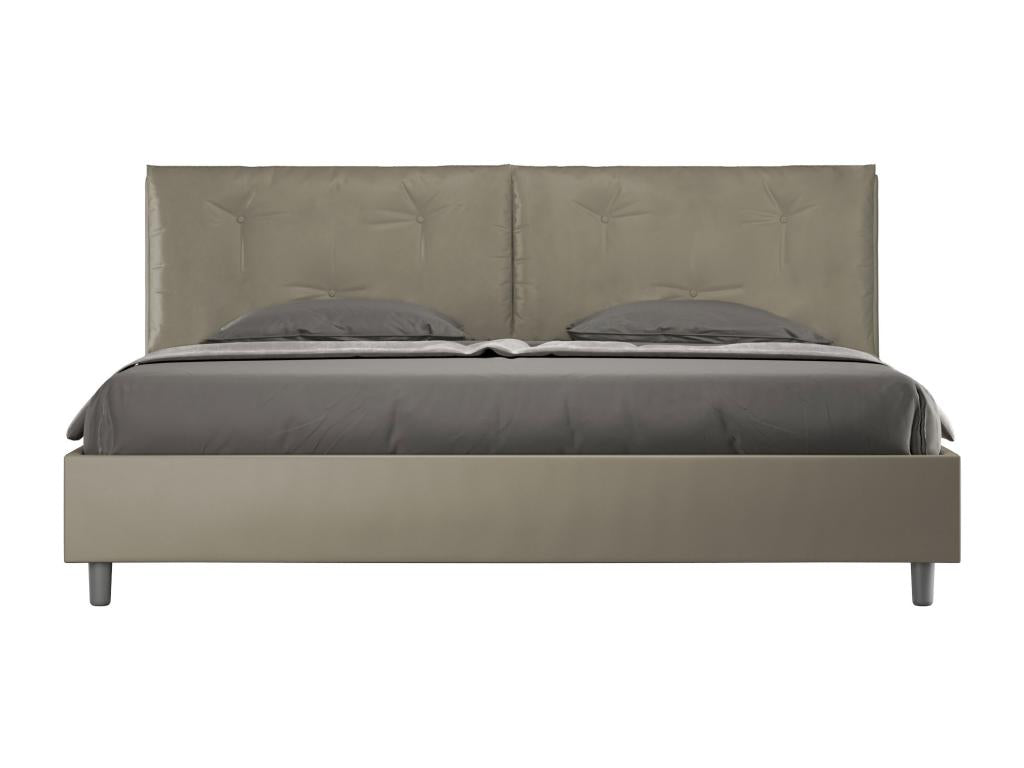 Boisona storage bed, 200x200 cm, upholstered faux leather, cappuccino color, Boisona AJBI83203