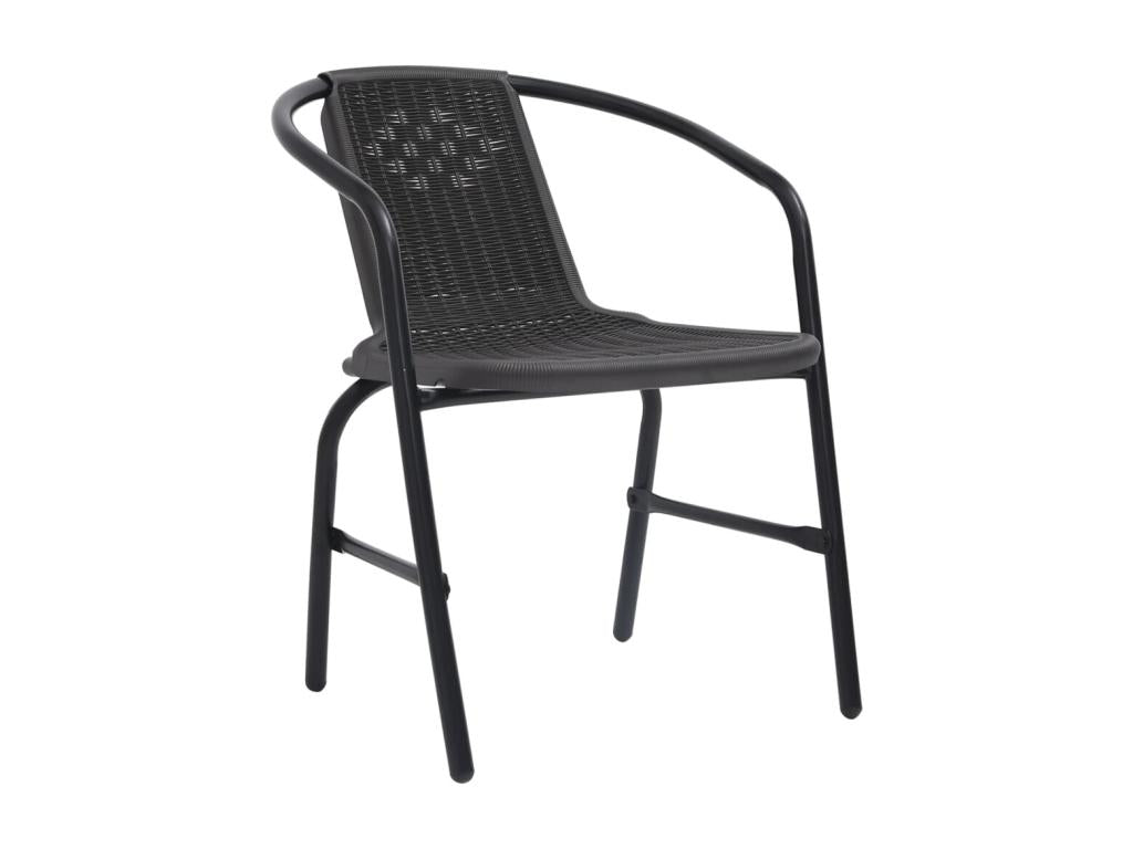 Garden chairs, set of 4, rattan, plastic and steel, 110 kg, BVVV27608