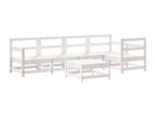 6-piece garden furniture set, white, solid pine wood, SMKY67015
