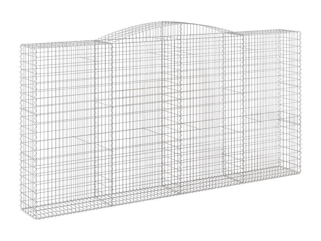 Arched gabion baskets, 4 pieces, 400x50x200/220 cm, galvanized iron, WYFL47527
