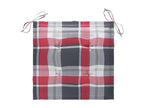 4-piece garden chairs and red checkered cushions, solid teak OBLJ55318