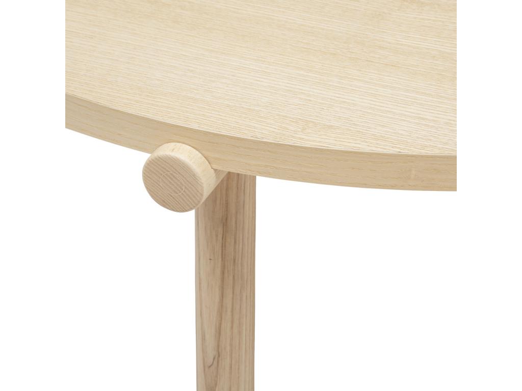 Round coffee table in natural-colored MDF wood - diameter 82 x height 40 cm ZJEB02716