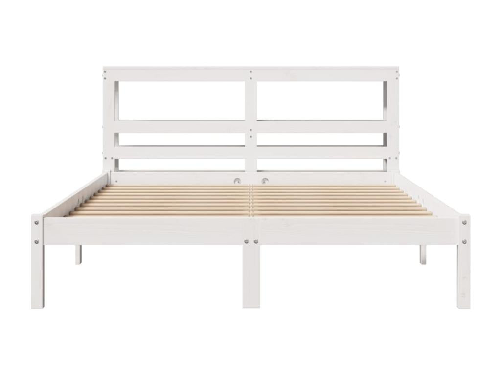Bed frame without white mattress 160x200 cm solid pine wood TBCO81530