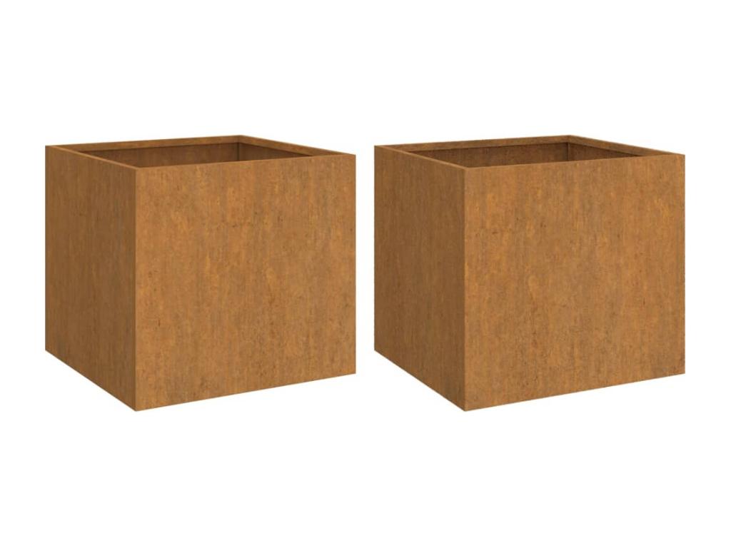 2-piece planters, 49x47x46 cm, corten steel, NPBA06592