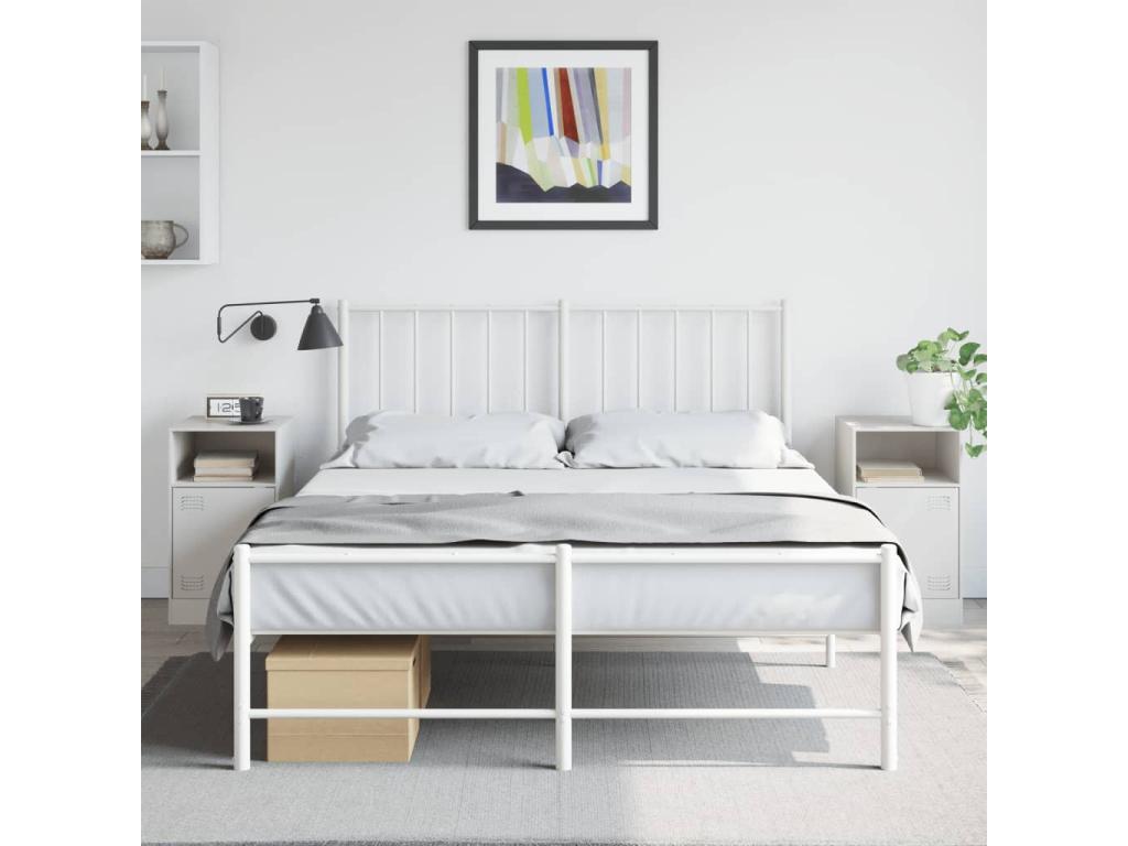 Boisona - 2-piece bedside tables, white, 34.5x39x62 cm, steel, ELCI97860