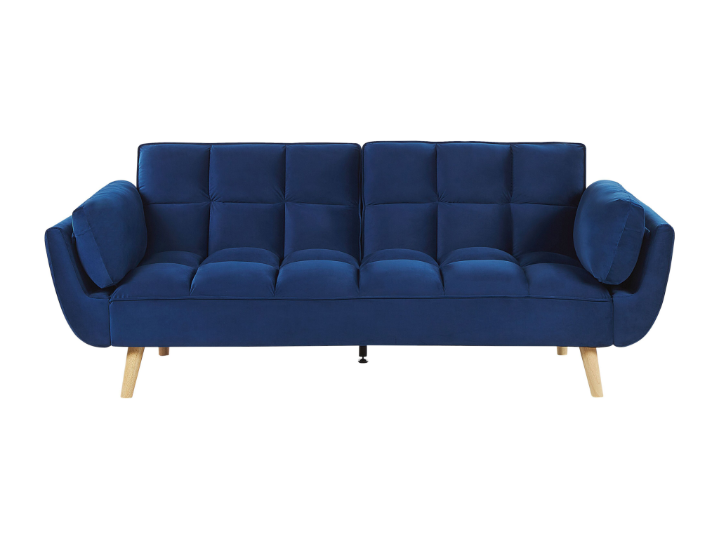 Boisona 3-seater velvet sofa bed in navy blue GCJP44151