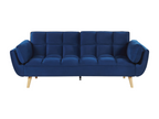 Boisona 3-seater velvet sofa bed in navy blue GCJP44151