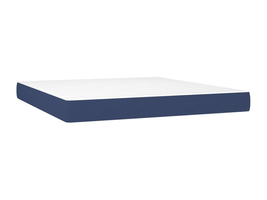 Upholstered bed base with mattress, blue, 180x200 cm, fabric BZMI50897