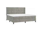 Bed base and mattress, light grey, 200x200 cm, velvet, RGCQ47922