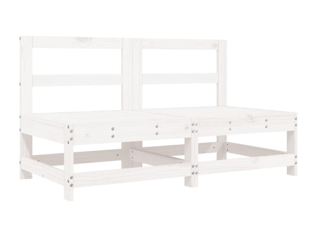 6-piece garden furniture set, white, solid pine wood, SMKY67015