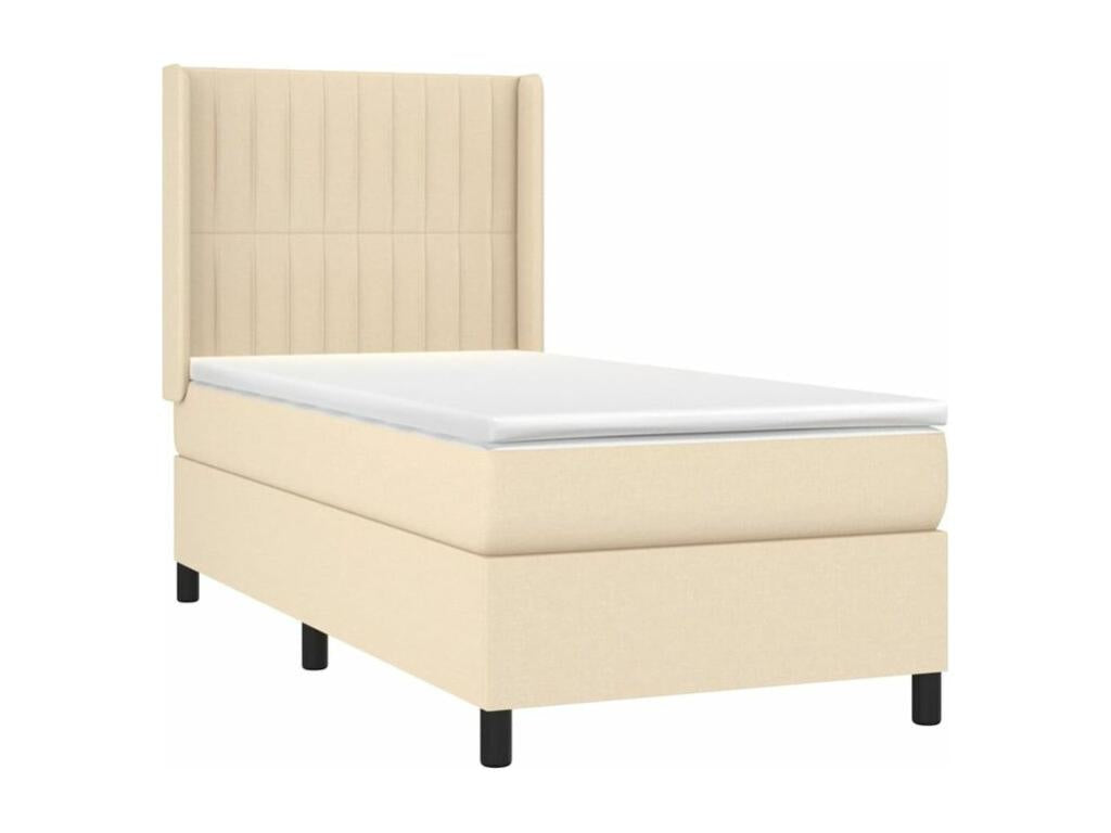 Boisona bed base and mattress, Cream 90x190 Fabric DAFI52791