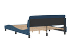 Bed frame with headboard, blue, 160x200 cm, fabric, ZRPV05168