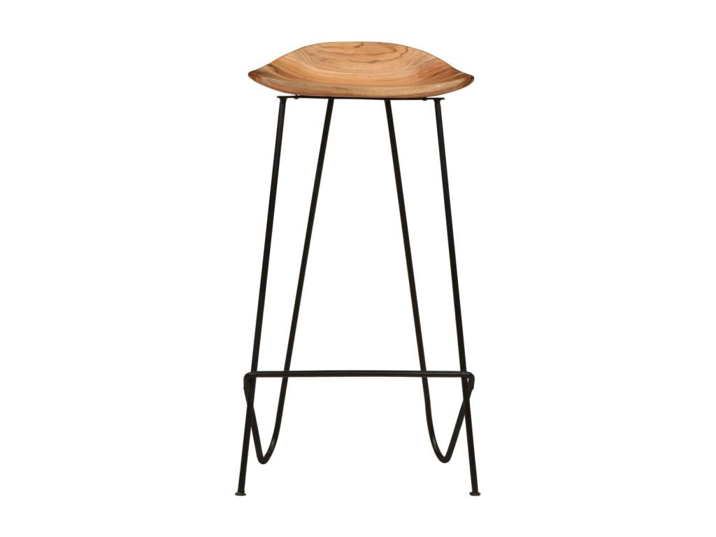 Set of 2 solid Boisona wood bar stools YWPQ73521