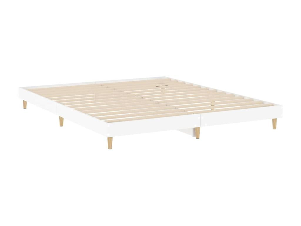 White bed frame 120x200 cm engineered wood EQNT22842