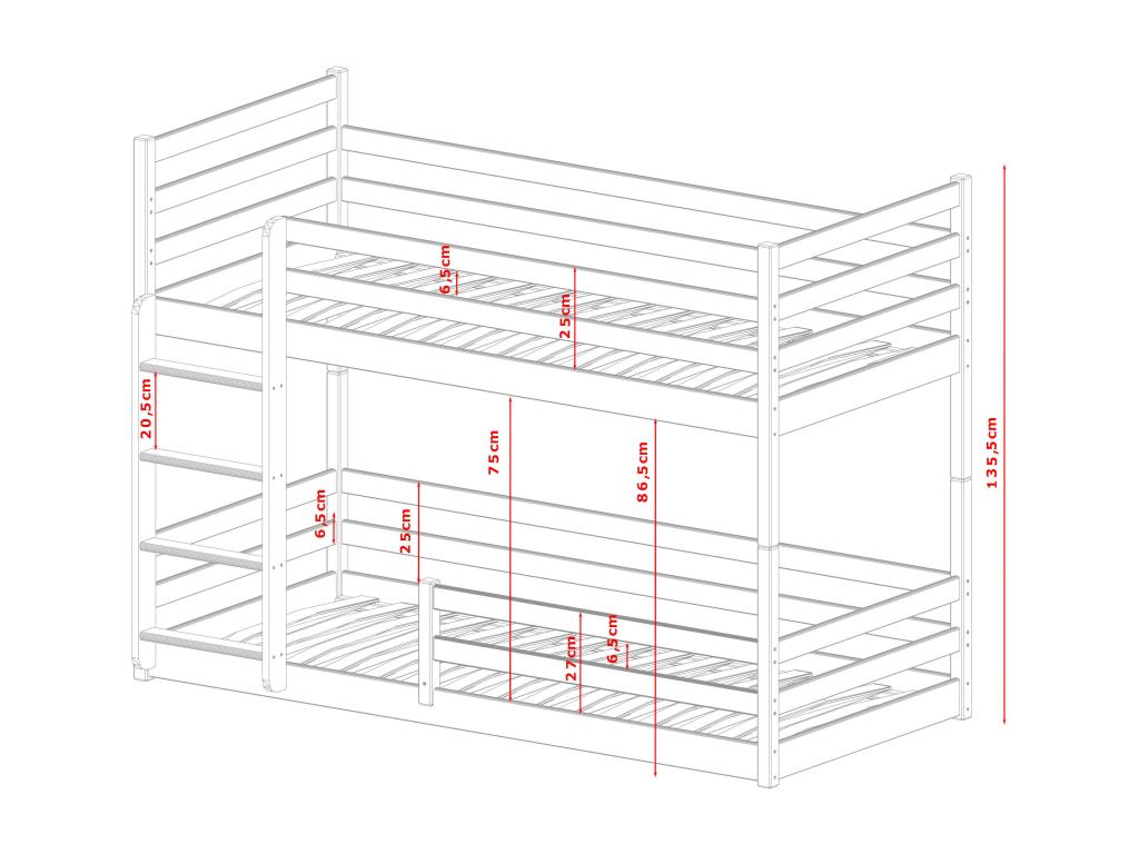 BB003 Bunk Beds 80x200 cm Beige FXPP26214